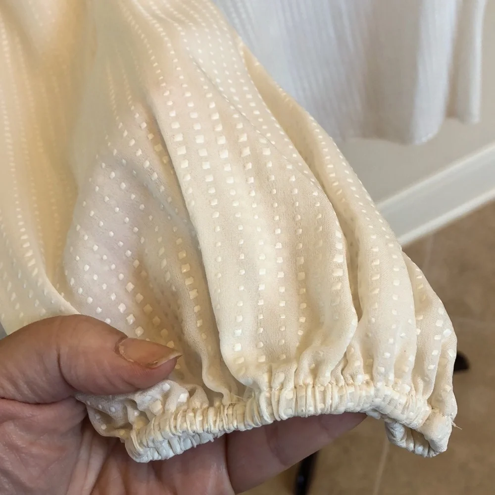NWOT L’Agence cream silk top